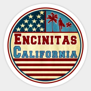 Surfing Encinitas California Ocean Surf Palms Surfer Sticker